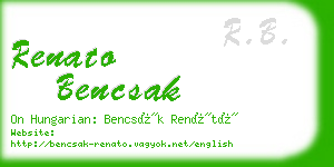 renato bencsak business card